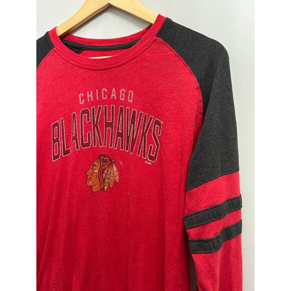 Chicago Blackhawks NHL Vintage Style Raglan Long Sleeve Shirt Large - Picture 5 of 5